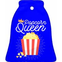 Popcorn Queen Partnerlook Gift Ceramic Bell Ornament