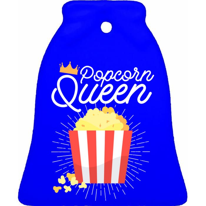 Popcorn Queen Partnerlook Gift Ceramic Bell Ornament