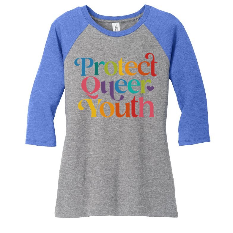Protect Queer Pride Lgbtq Women's Tri-Blend 3/4-Sleeve Raglan Shirt