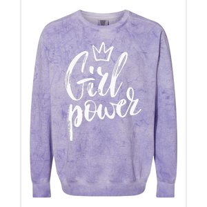  Power Queen! Strong Feminist Gift Birthday Present Colorblast Crewneck Sweatshirt