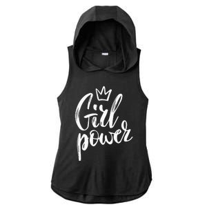  Power Queen! Strong Feminist Gift Birthday Present Ladies PosiCharge Tri-Blend Wicking Draft Hoodie Tank