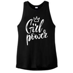  Power Queen! Strong Feminist Gift Birthday Present Ladies PosiCharge Tri-Blend Wicking Tank