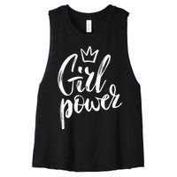  Power Queen! Strong Feminist Gift Birthday Present Women's Racerback Cropped Tank