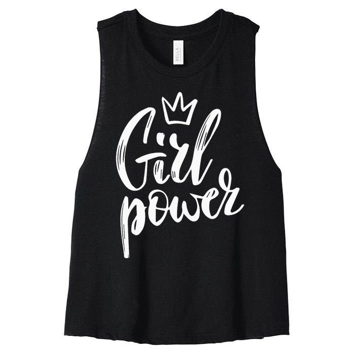  Power Queen! Strong Feminist Gift Birthday Present Women's Racerback Cropped Tank