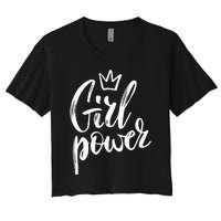  Power Queen! Strong Feminist Gift Birthday Present Women's Crop Top Tee