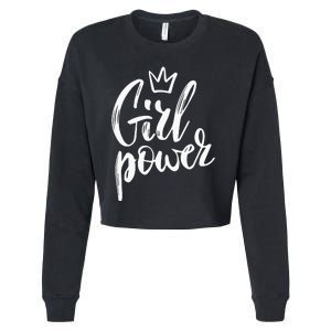  Power Queen! Strong Feminist Gift Birthday Present Cropped Pullover Crew