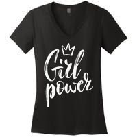  Power Queen! Strong Feminist Gift Birthday Present Women's V-Neck T-Shirt