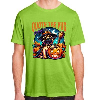 Poets Quoth The Pug Woof Halloween Dog Lovers Adult ChromaSoft Performance T-Shirt