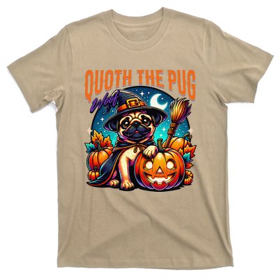 Poets Quoth The Pug Woof Halloween Dog Lovers T-Shirt