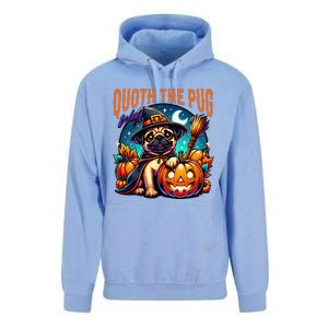 Poets Quoth The Pug Woof Halloween Dog Lovers Unisex Surf Hoodie