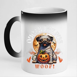 Poets Quoth The Pug Woof Halloween Dog Lovers 11oz Black Color Changing Mug