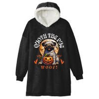 Poets Quoth The Pug Woof Halloween Dog Lovers Hooded Wearable Blanket