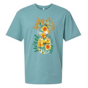 Pineapple Quote Tropical Summer Vacay Vibes Gift Sueded Cloud Jersey T-Shirt