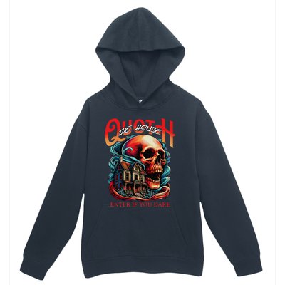 Poets Quoth The House Enter If You Dare Halloween Urban Pullover Hoodie