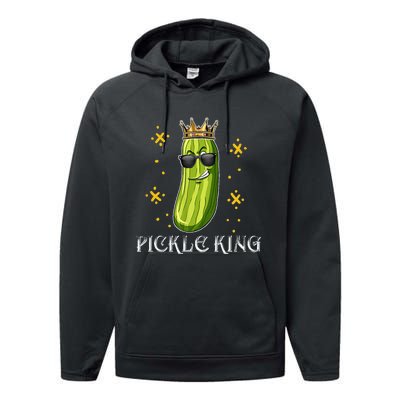 Pickle Queen Vegan Funny Cucumber Vegetable Performance Fleece Hoodie