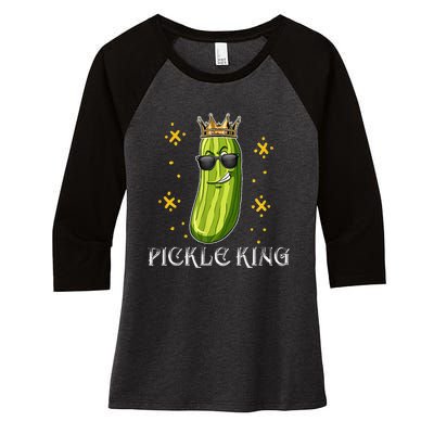 Pickle Queen Vegan Funny Cucumber Vegetable Women's Tri-Blend 3/4-Sleeve Raglan Shirt