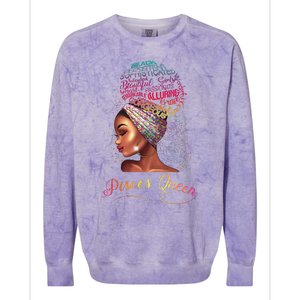 Pisces Queen Wo February March Zodiac Melanin Birthday Colorblast Crewneck Sweatshirt