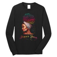 Pisces Queen Wo February March Zodiac Melanin Birthday Long Sleeve Shirt