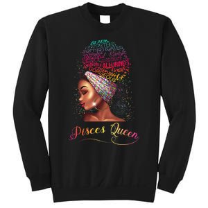 Pisces Queen Wo February March Zodiac Melanin Birthday Sweatshirt