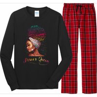 Pisces Queen Wo February March Zodiac Melanin Birthday Long Sleeve Pajama Set