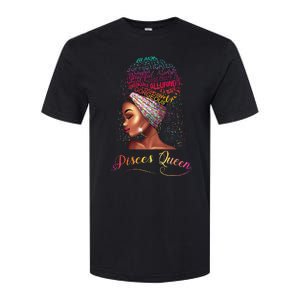 Pisces Queen Wo February March Zodiac Melanin Birthday Softstyle CVC T-Shirt