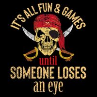 Pirate Quote With Eye Patch & Headscarf Design Button
