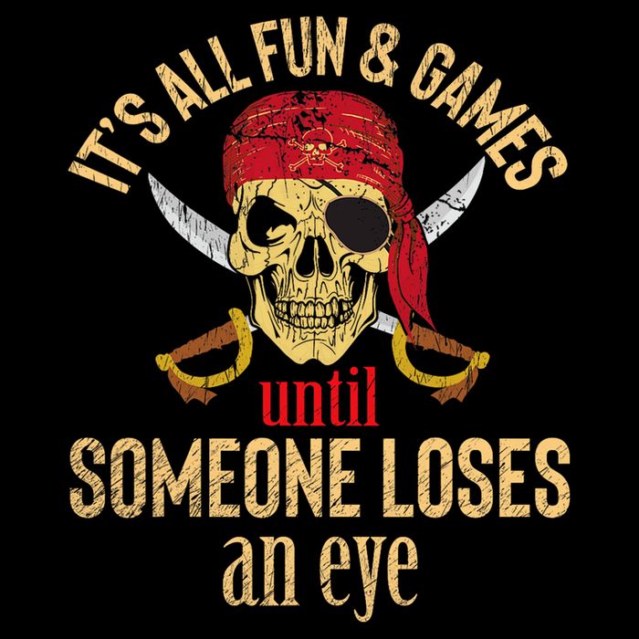 Pirate Quote With Eye Patch & Headscarf Design Button