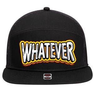 Playful Quirky Whatever 7 Panel Mesh Trucker Snapback Hat