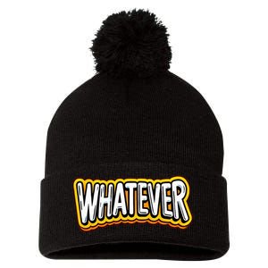 Playful Quirky Whatever Pom Pom 12in Knit Beanie