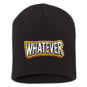 Playful Quirky Whatever Short Acrylic Beanie