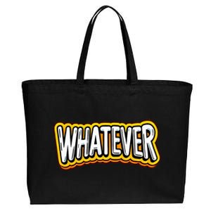 Playful Quirky Whatever Cotton Canvas Jumbo Tote