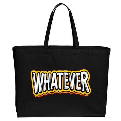 Playful Quirky Whatever Cotton Canvas Jumbo Tote