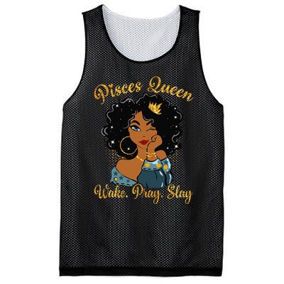 Pisces Queen Wake Pray Slay Happy Birthday Mesh Reversible Basketball Jersey Tank