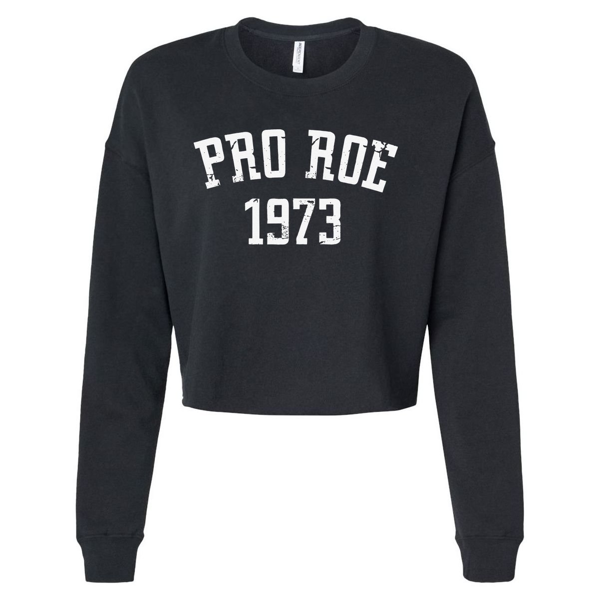 Pro Roe 1973 Distressed Cropped Pullover Crew
