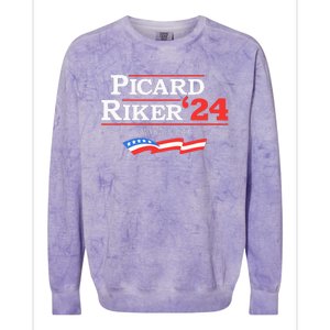 Picard Riker 2024 Make It So American Flag Colorblast Crewneck Sweatshirt