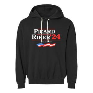 Picard Riker 2024 Make It So American Flag Garment-Dyed Fleece Hoodie