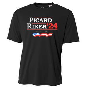 Picard Riker 2024 Make It So American Flag Cooling Performance Crew T-Shirt