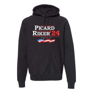 Picard Riker 2024 Make It So American Flag Premium Hoodie