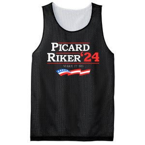 Picard Riker 2024 Make It So American Flag Mesh Reversible Basketball Jersey Tank