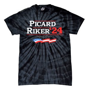 Picard Riker 2024 Make It So American Flag Tie-Dye T-Shirt