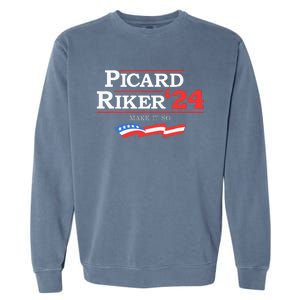 Picard Riker 2024 Make It So American Flag Garment-Dyed Sweatshirt