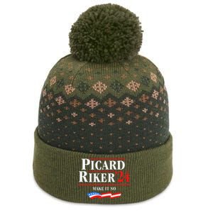 Picard Riker 2024 Make It So American Flag Funny Political The Baniff Cuffed Pom Beanie