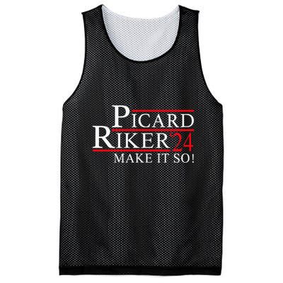 Picard Riker 24 Make It So For President 2024 Mesh Reversible Basketball Jersey Tank