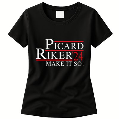 Picard Riker 24 Make It So For President 2024 Womens T-Shirt