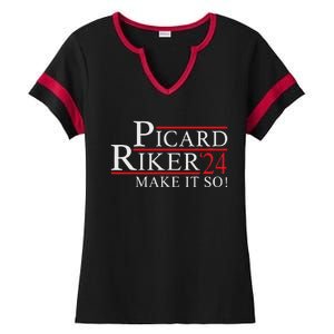 Picard Riker 2024 Presidential Campaign Ladies Halftime Notch Neck Tee