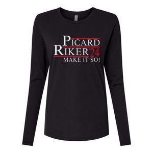 Picard Riker 2024 Presidential Campaign Womens Cotton Relaxed Long Sleeve T-Shirt