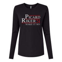 Picard Riker 2024 Presidential Campaign Womens Cotton Relaxed Long Sleeve T-Shirt