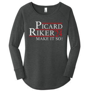 Picard Riker 2024 Presidential Campaign Women's Perfect Tri Tunic Long Sleeve Shirt