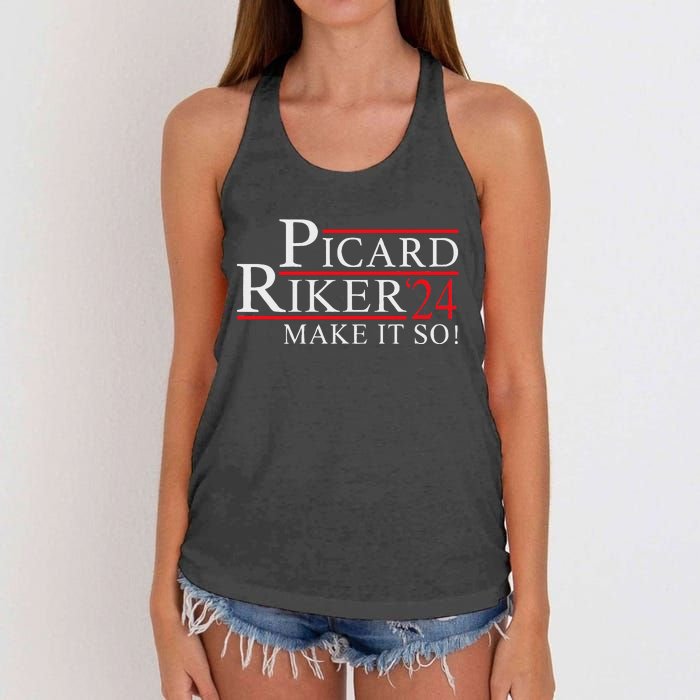 Picard Riker 2024 Presidential Campaign Women's Knotted Racerback Tank