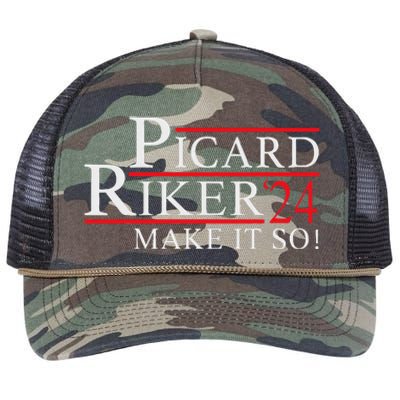 Picard Riker 2024 Presidential Campaign Retro Rope Trucker Hat Cap